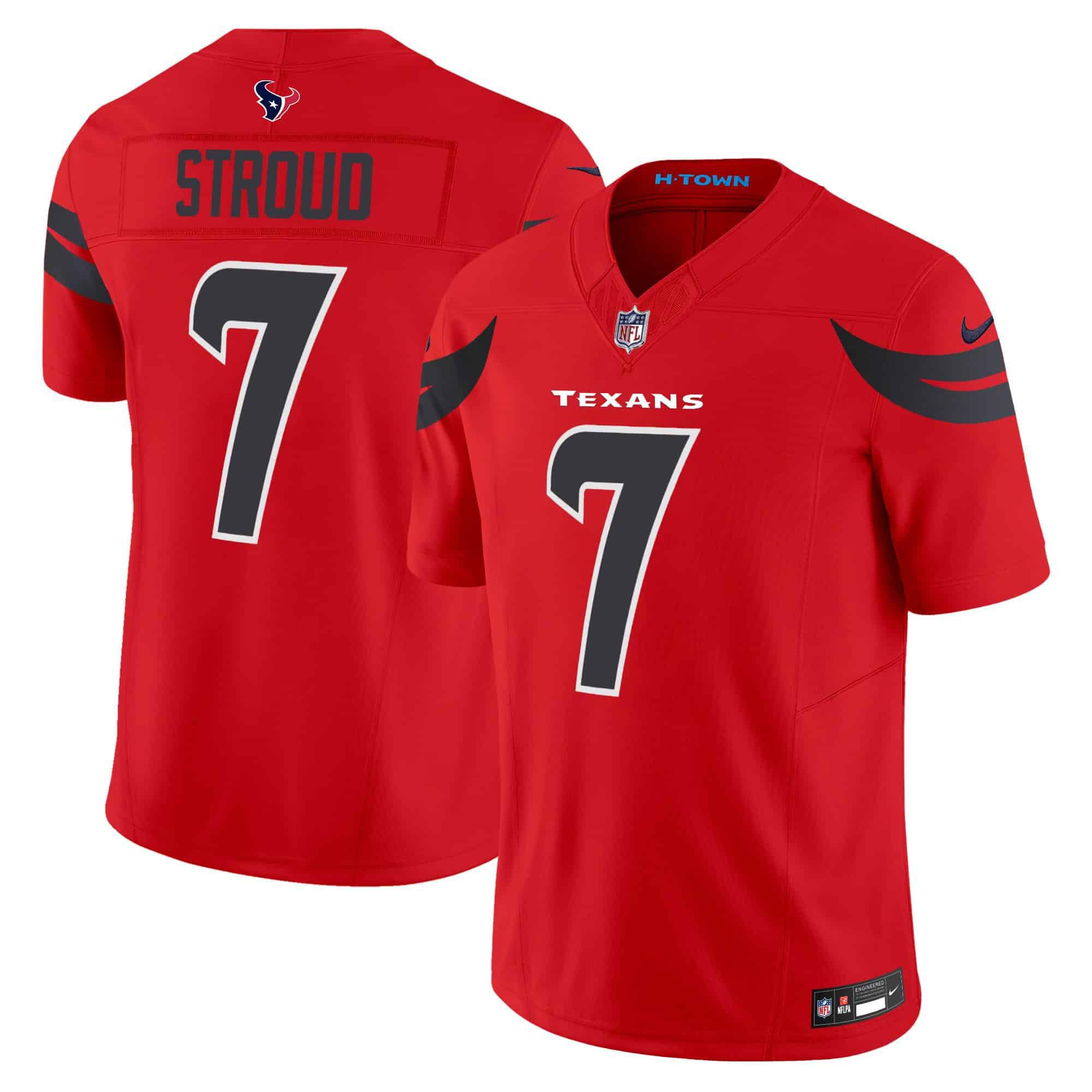Men Houston Texans #7 Stroud Red 2024 Nike Vapor Limited NFL Jersey